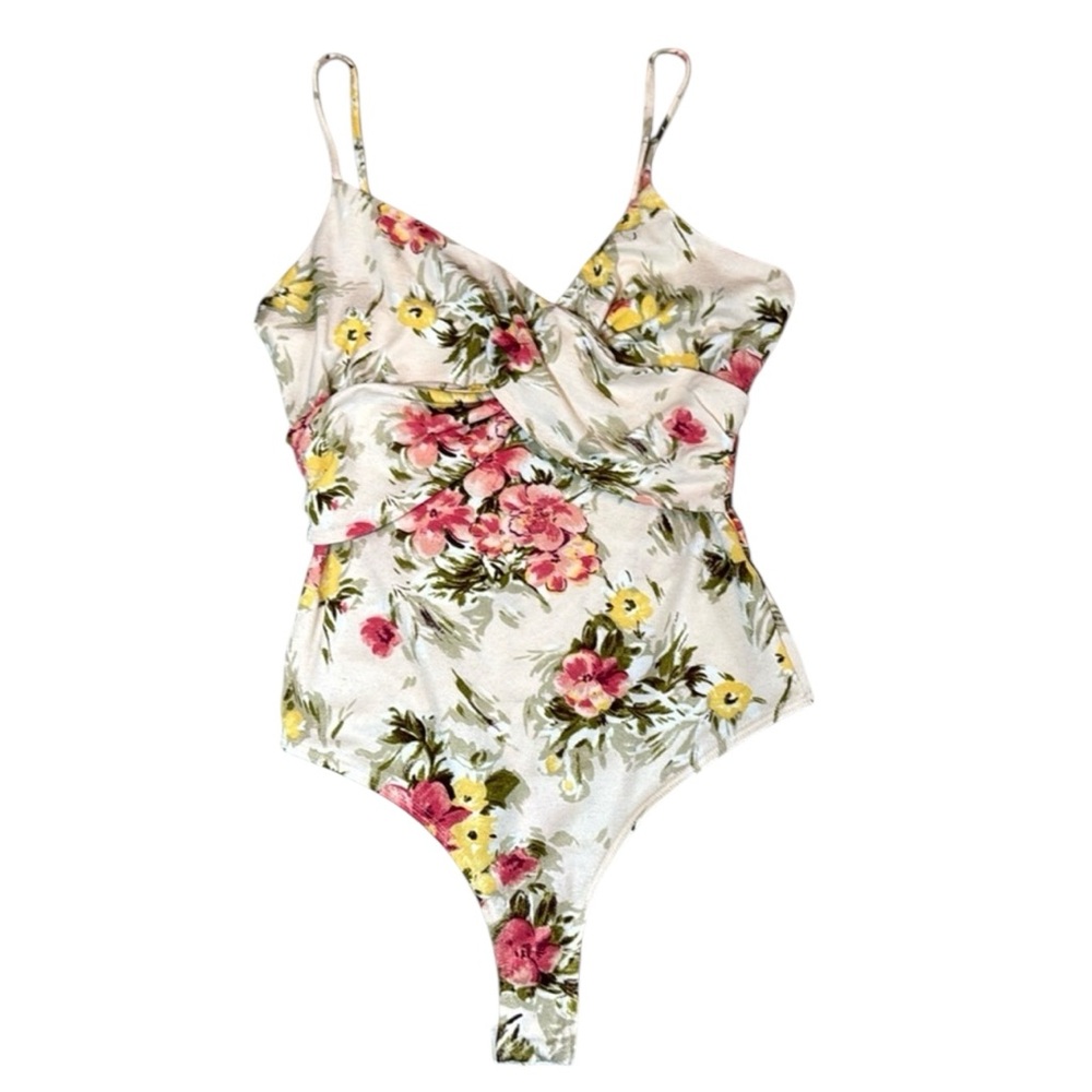 Guess Floral Tank Bodysuit With Wrap Detail
